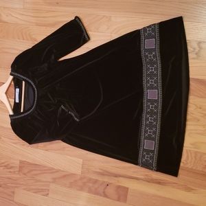 Black velvet a-line dress